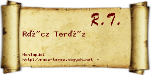 Rácz Teréz névjegykártya